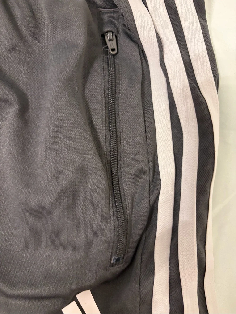 adidas Men’s Black Athletic Shorts with Pale Pink Side Stripes